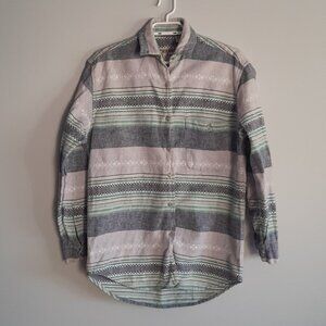 Khaki & Blues Men's Collared Button-Up Striped Long Sleeve Shirt | S